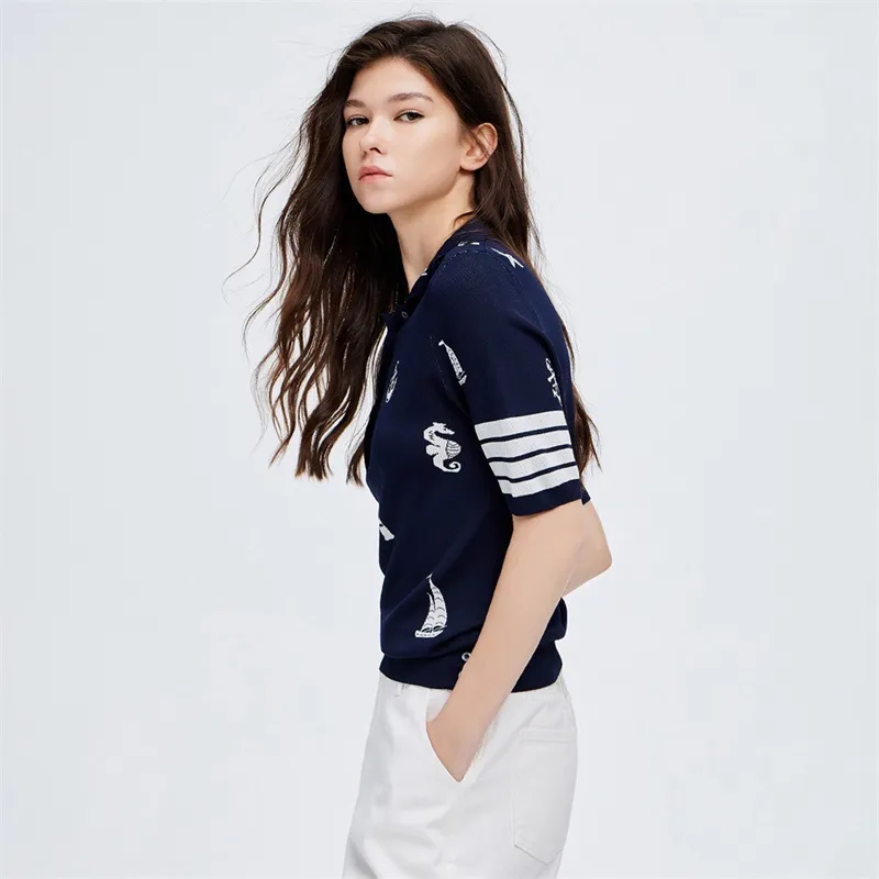 NAVIGARE Polo Shirts Women's Marine Blue-4