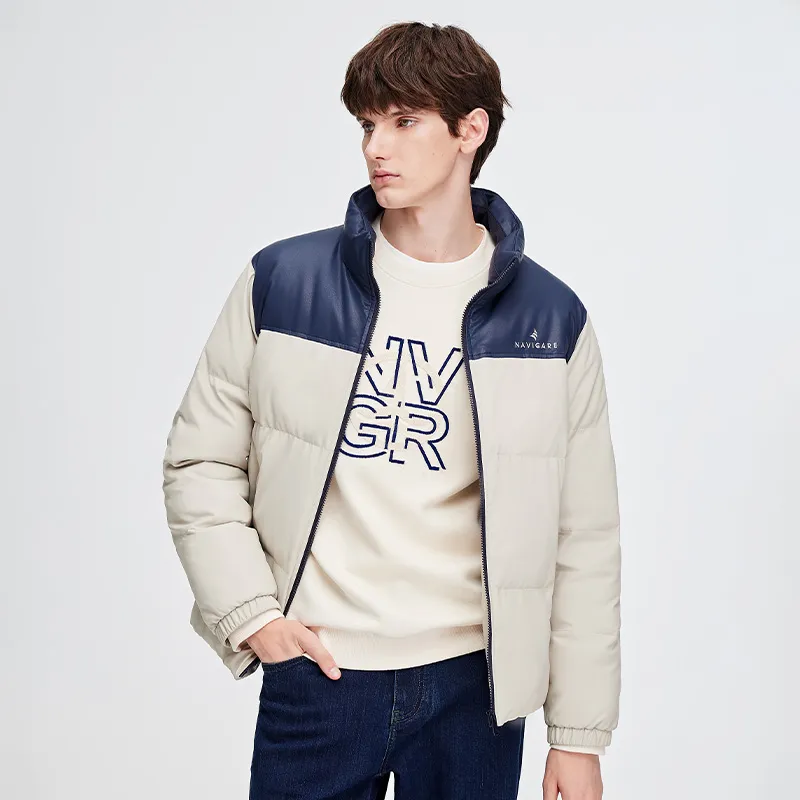 NAVIGARE Puffer Jacket Men's Coconut Milk White/Orchid-3