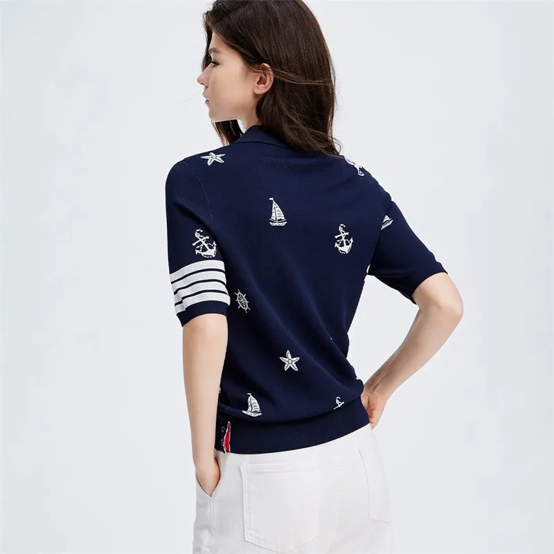 NAVIGARE Polo Shirts Women's Marine Blue-5