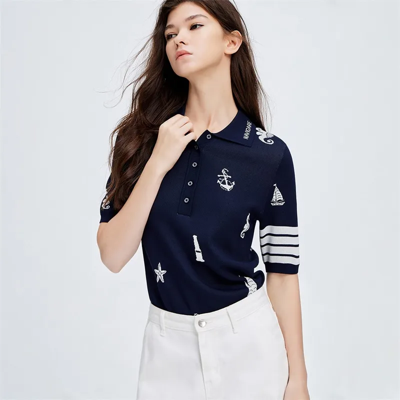 NAVIGARE Polo Shirts Women's Marine Blue-2