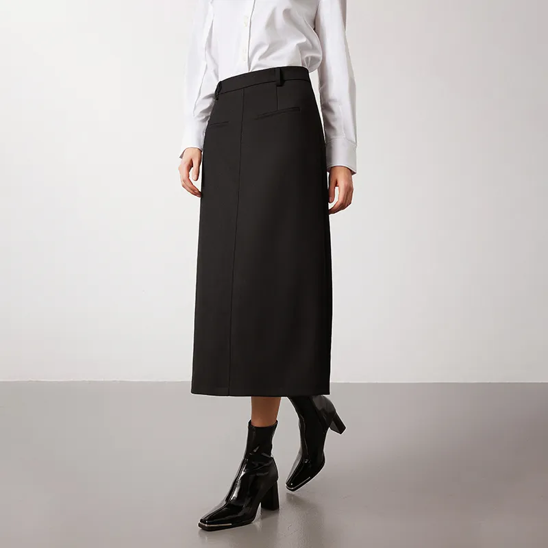 NAVIGARE Casual Long Skirt Women's Night Black-5