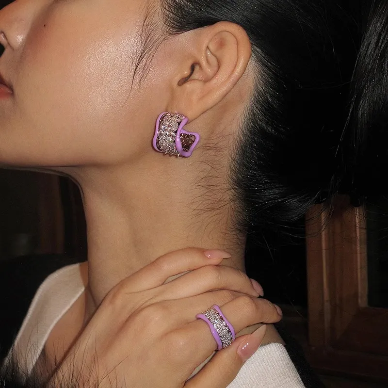 BOONEE ALUS White Gold Plated Copper Earrings Women's-2