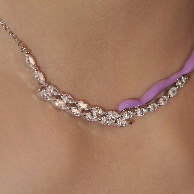 BOONEE ALUS White Gold Plated Copper Necklaces Women's-2