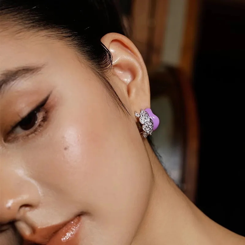 BOONEE ALUS Silver Plated With Zircon Earrings Women's-3