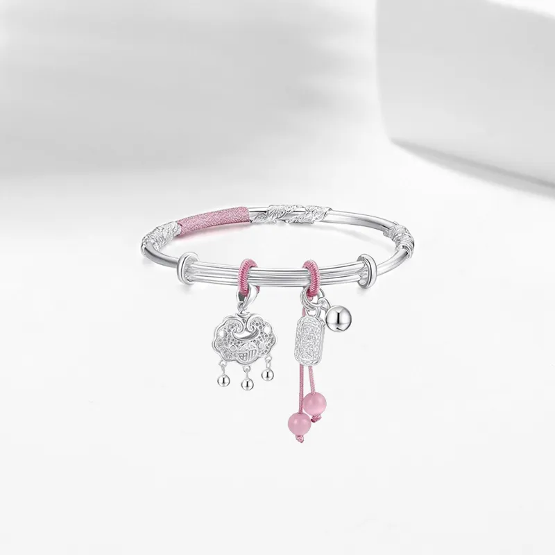 Bailijin S999 Fine Silver Sterling Silver Bracelets Unisex-4