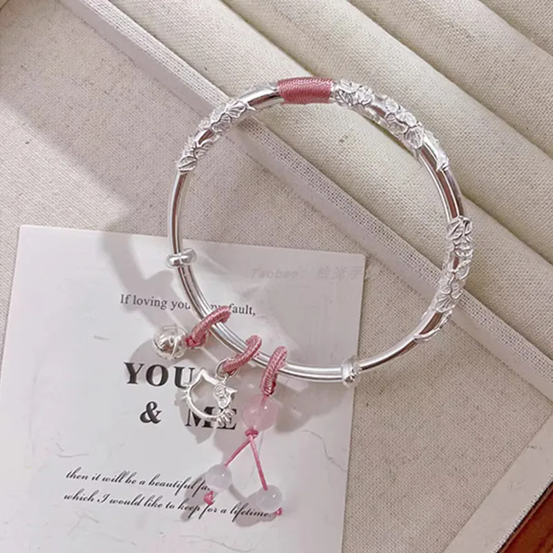 Bailijin S999 Fine Silver Bangles Unisex-3