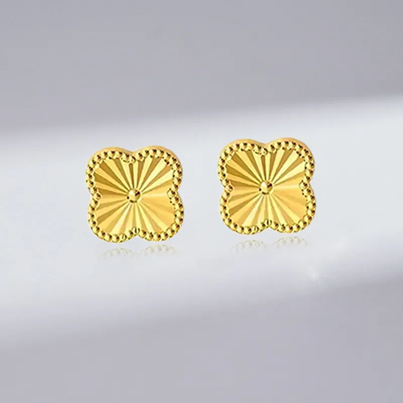 Bailijin 18K Gold Stud Earrings Unisex-3