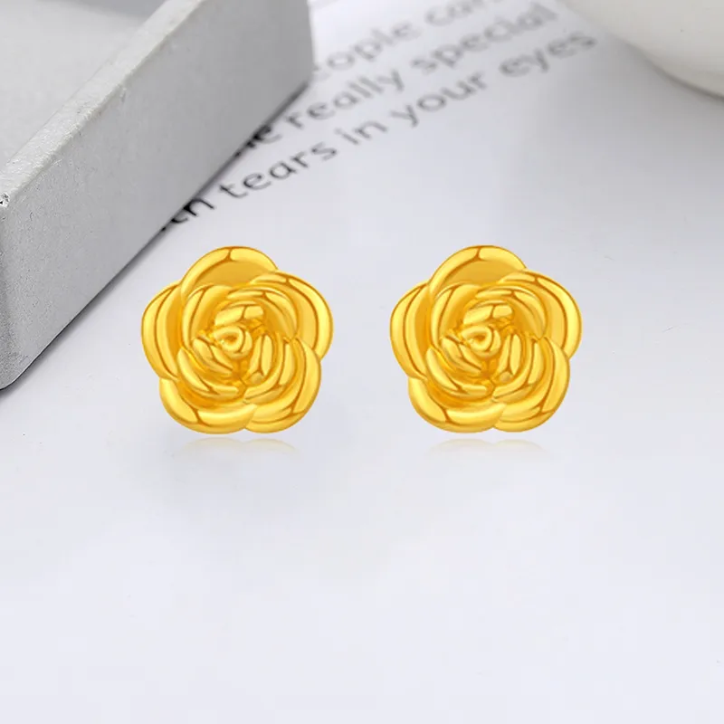 Bailijin 18K Gold Stud Earrings Unisex-3