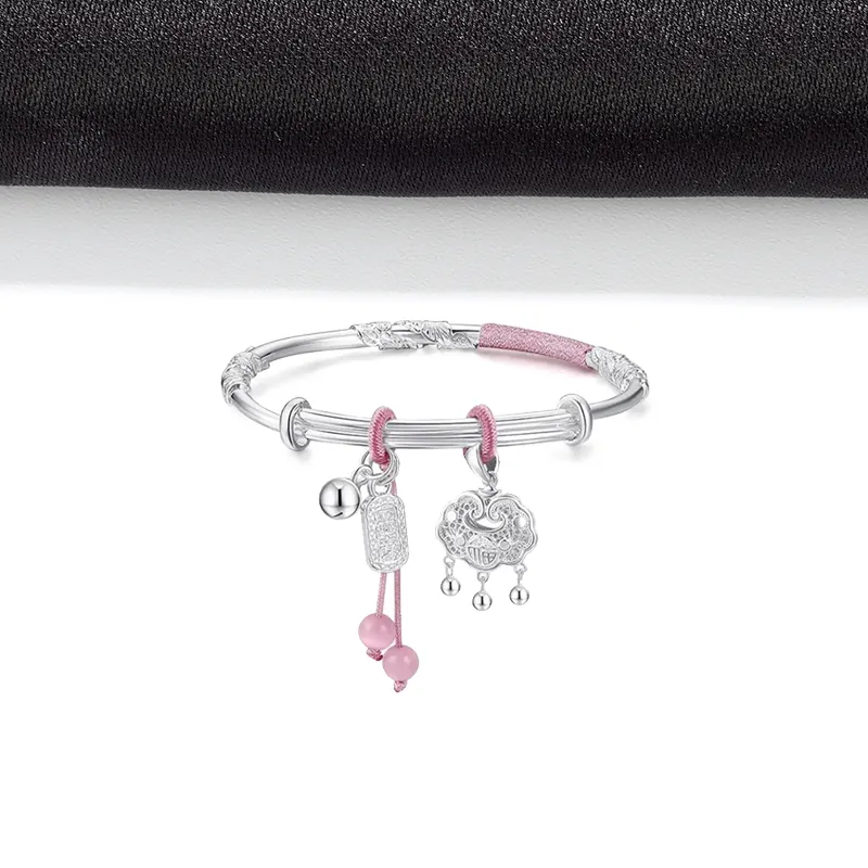 Bailijin S999 Fine Silver Sterling Silver Bracelets Unisex-2