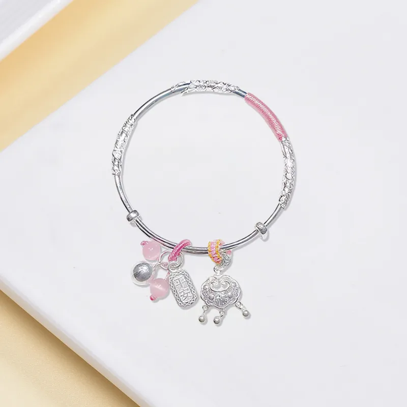 Bailijin S999 Fine Silver Sterling Silver Bracelets Unisex-2