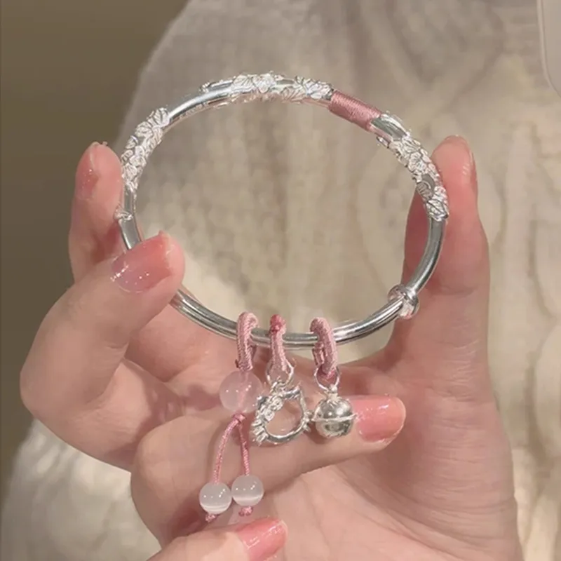 Bailijin S999 Fine Silver Bangles Unisex-4