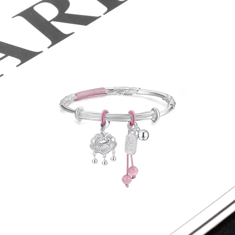 Bailijin S999 Fine Silver Sterling Silver Bracelets Unisex-3