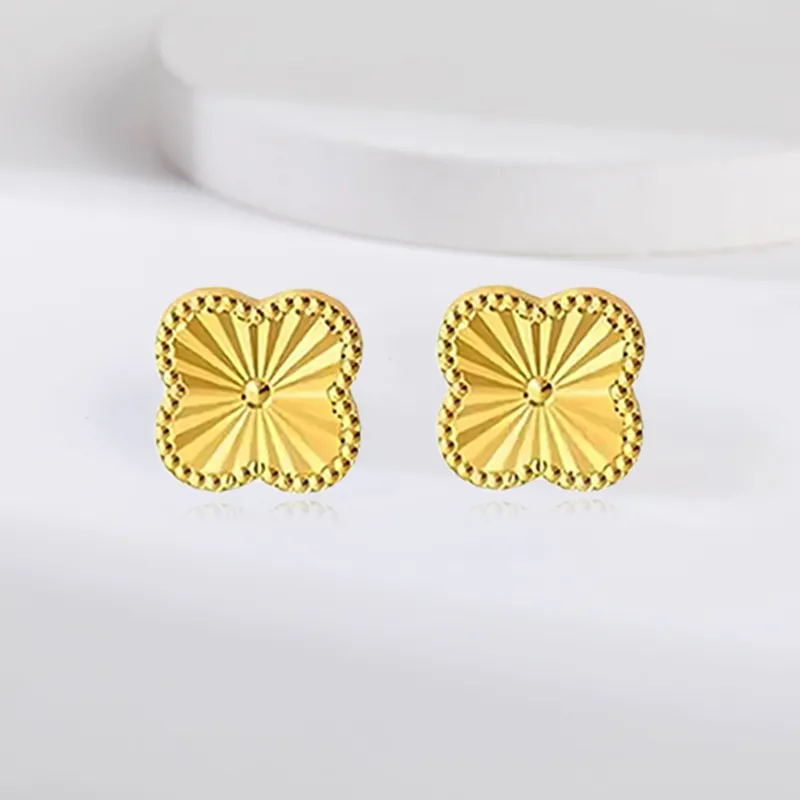 Bailijin 18K Gold Stud Earrings Unisex-4