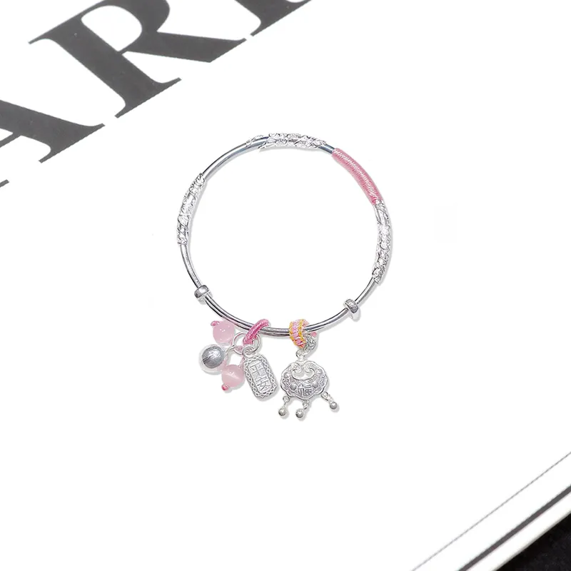 Bailijin S999 Fine Silver Sterling Silver Bracelets Unisex-1