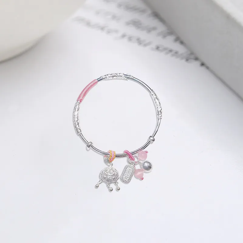 Bailijin S999 Fine Silver Sterling Silver Bracelets Unisex-3