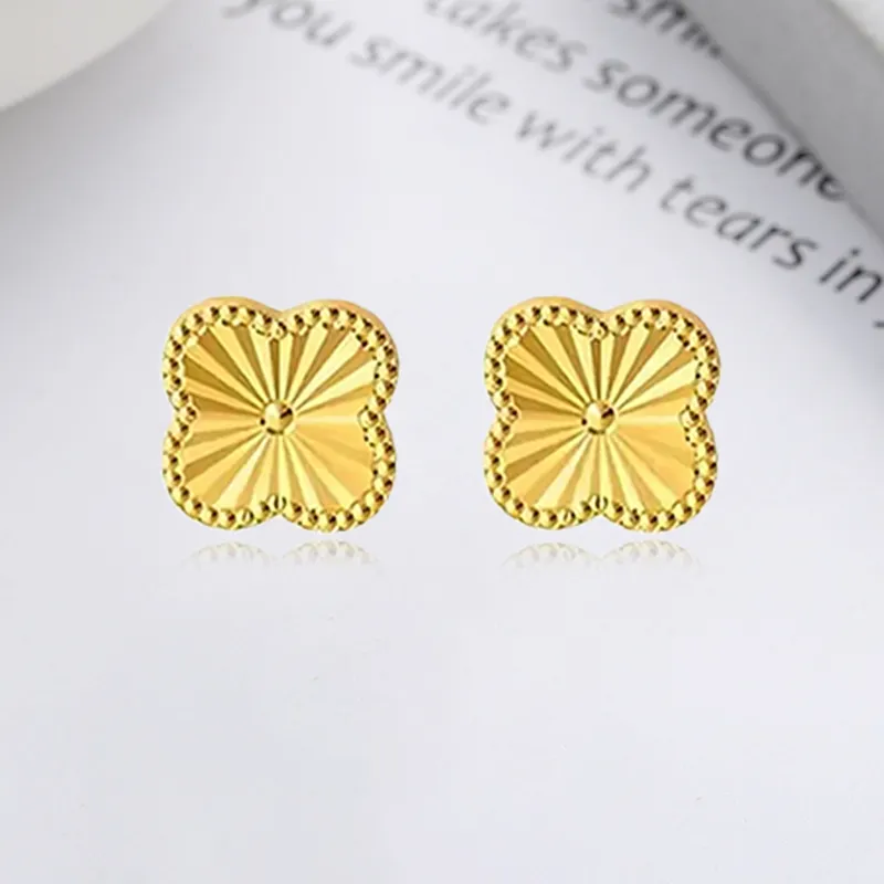 Bailijin 18K Gold Stud Earrings Unisex-1