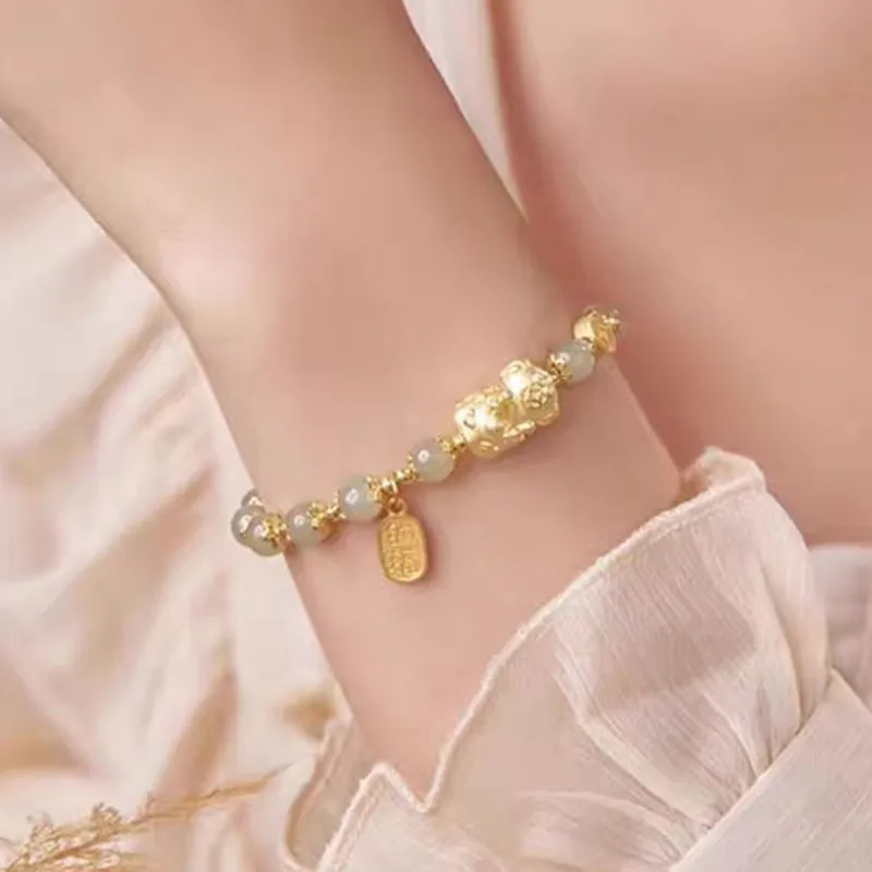 Bailijin Bracelets Pale Greenish White Jade Unisex-1