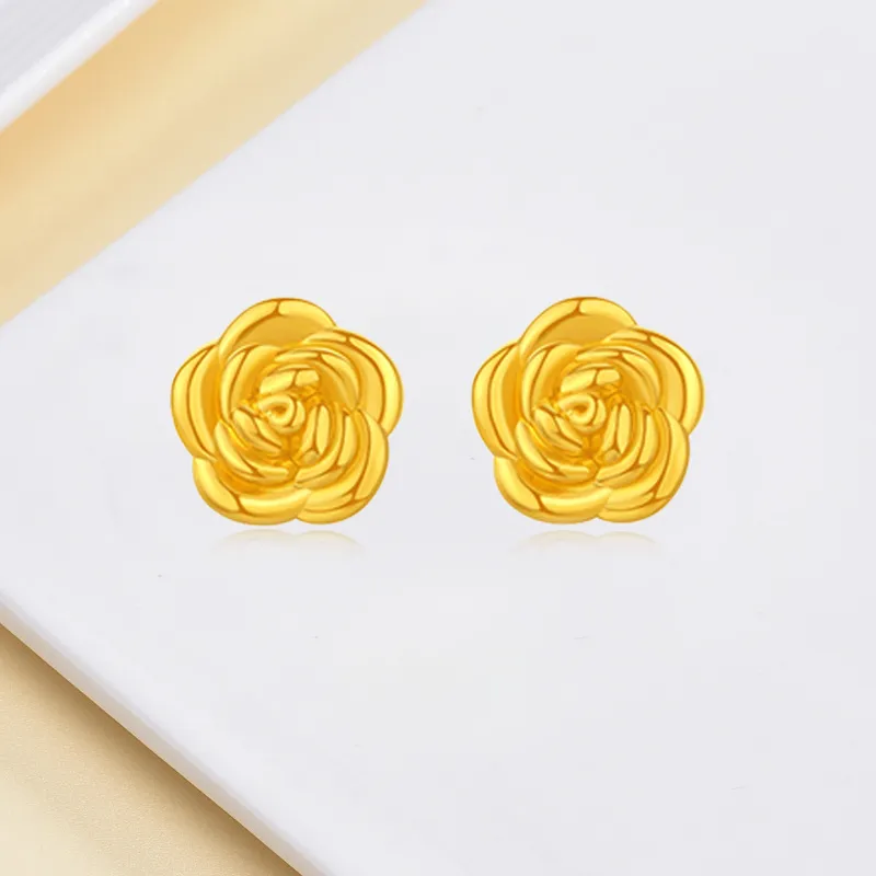 Bailijin 18K Gold Stud Earrings Unisex-2
