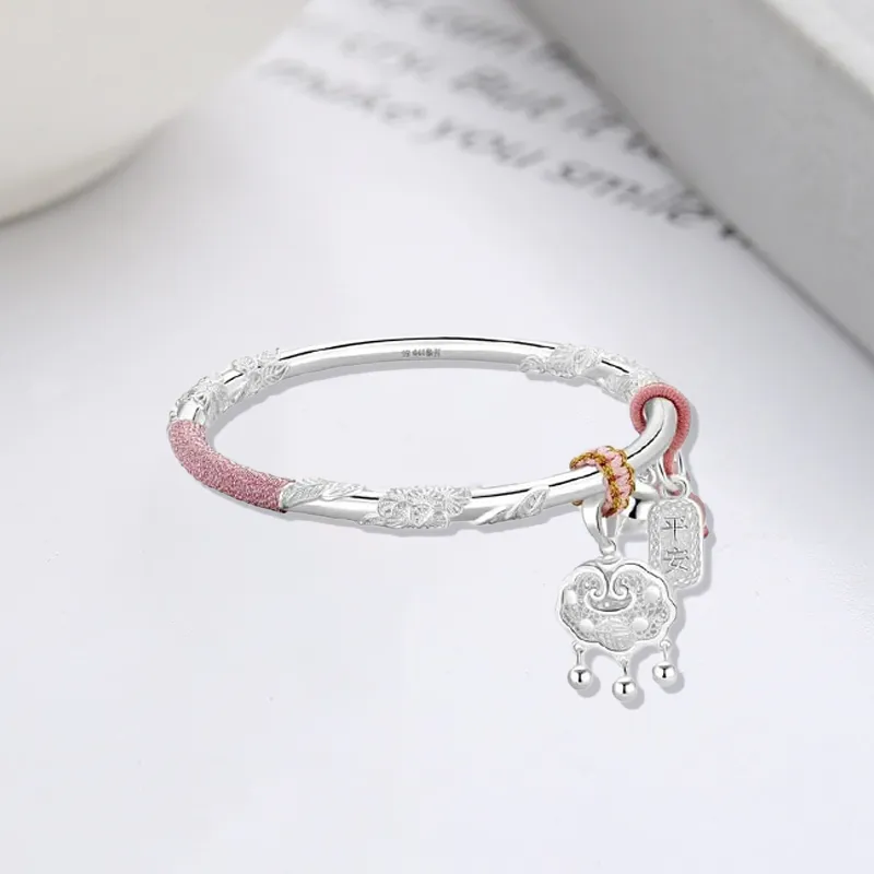 Bailijin 999 Fine Silver Sterling Silver Bracelets Unisex-1