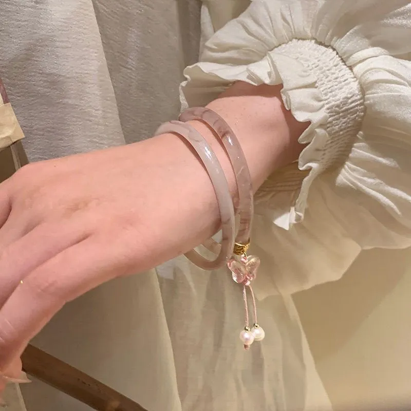 Bailijin Colored Glaze Jade Bangles Unisex-1