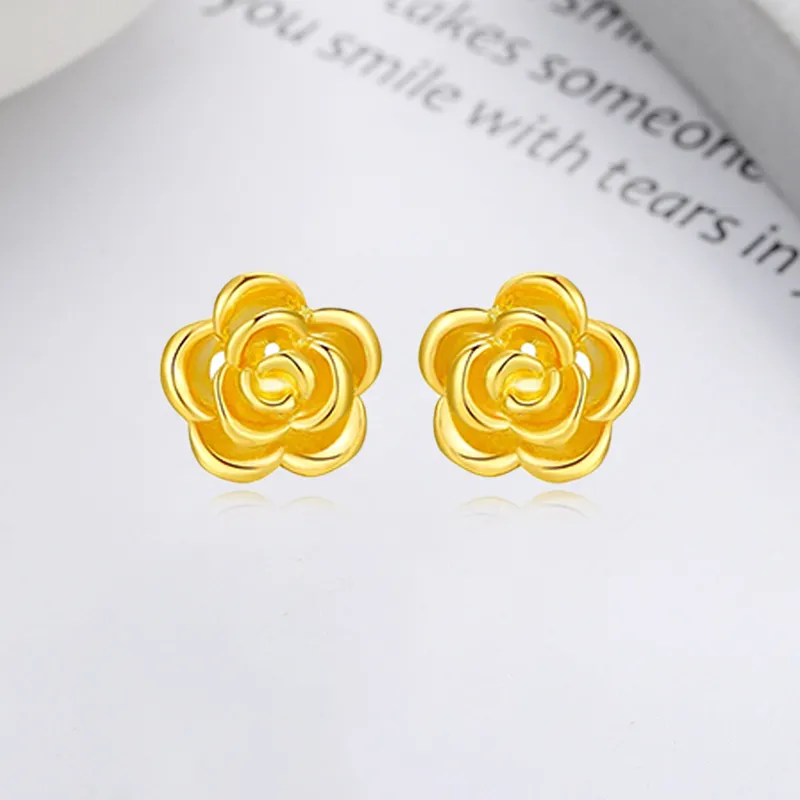 Bailijin 18K Gold Stud Earrings Unisex-2