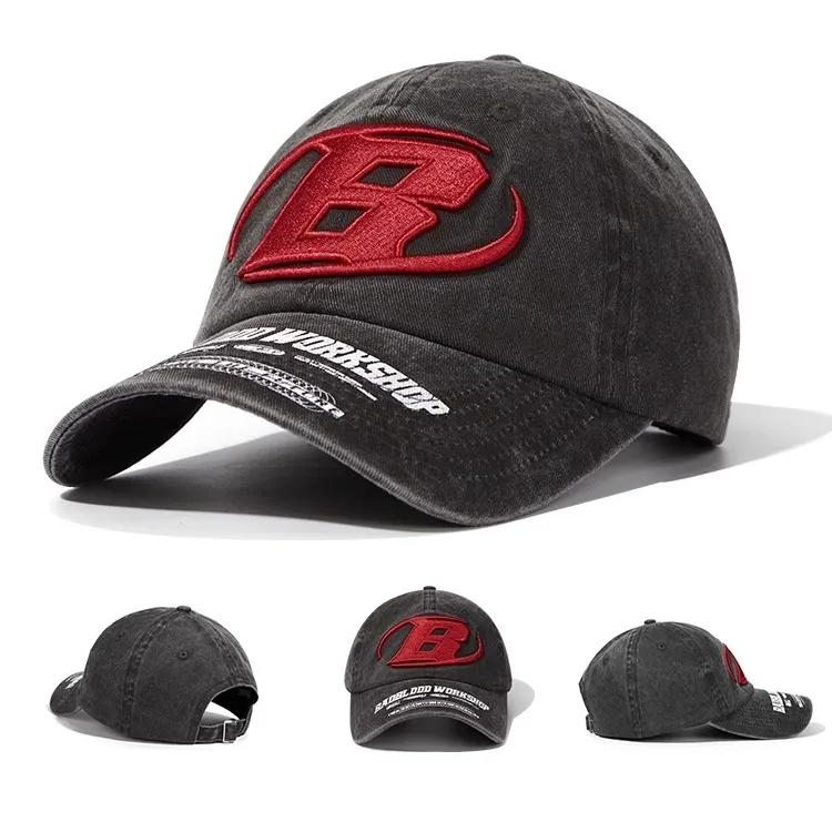 Yi Fan Washable Distressed Baseball Caps Unisex-1