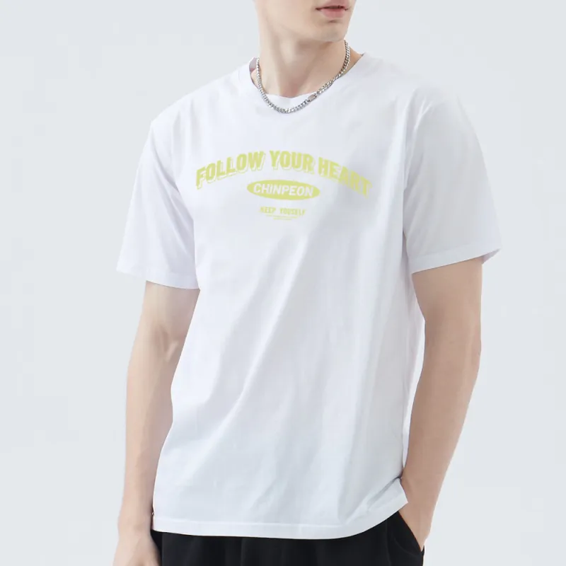 Chinpeno American Casual Loose Fit Drop Shoulder Crew Neck Breathable Short Sleeved T Shirt Unisex-2