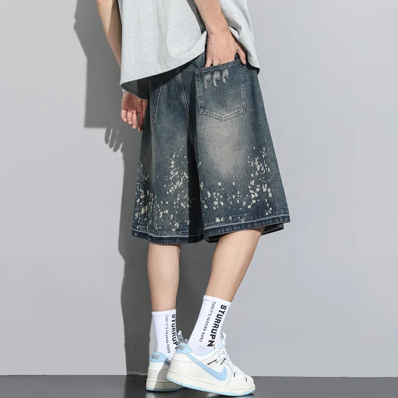 Chinpeno Denim Shorts Unisex Vintage Blue-3