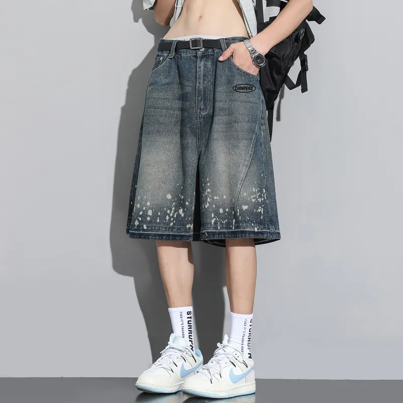 Chinpeno Denim Shorts Unisex Vintage Blue-2