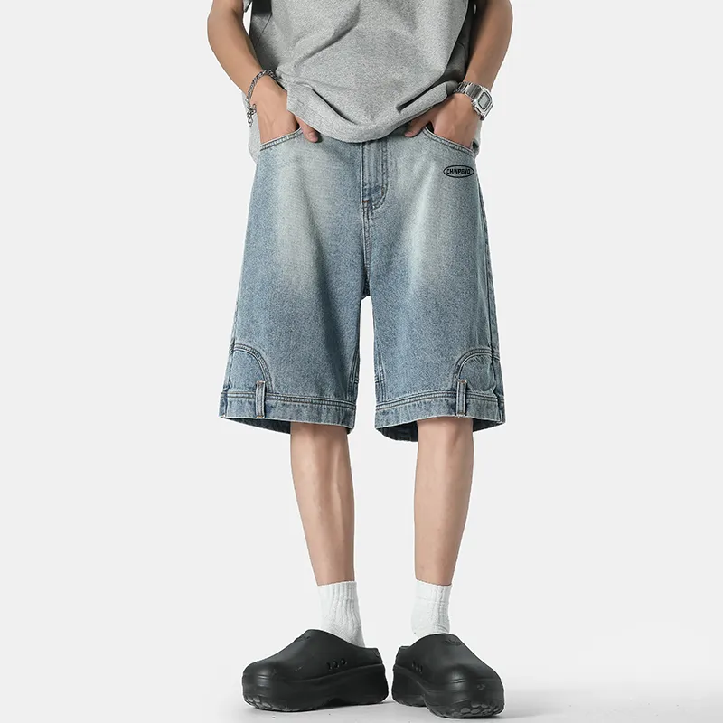 Chinpeno Denim Shorts Unisex Vintage Blue-2