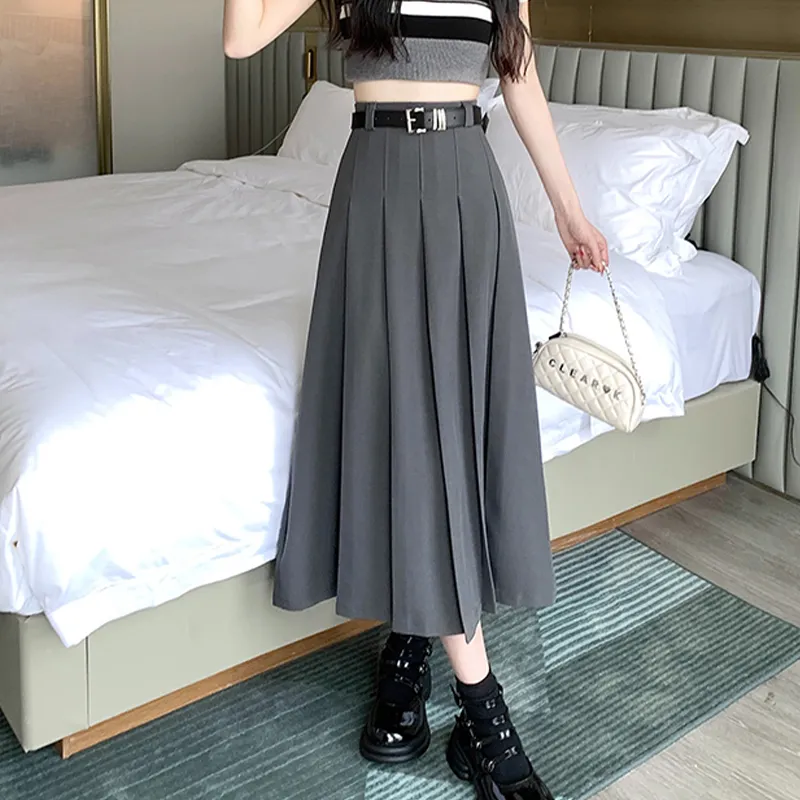 UTHA Casual Long Skirt Women's Gray-3