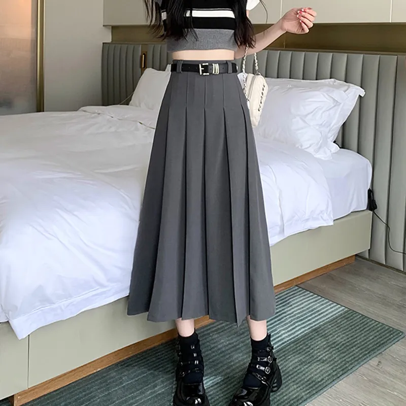 UTHA Casual Long Skirt Women's Gray-2