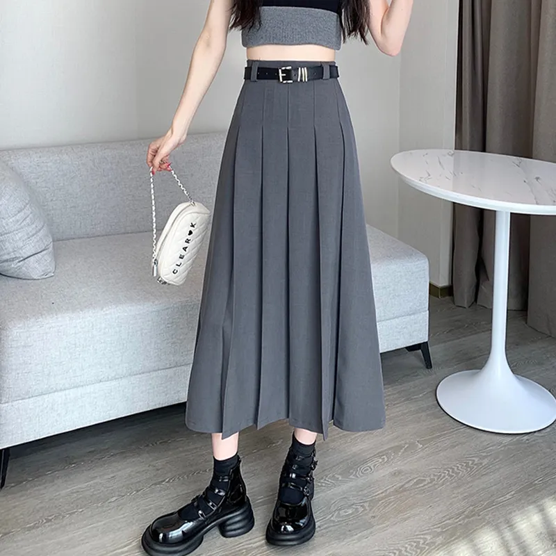 UTHA Casual Long Skirt Women's Gray-4