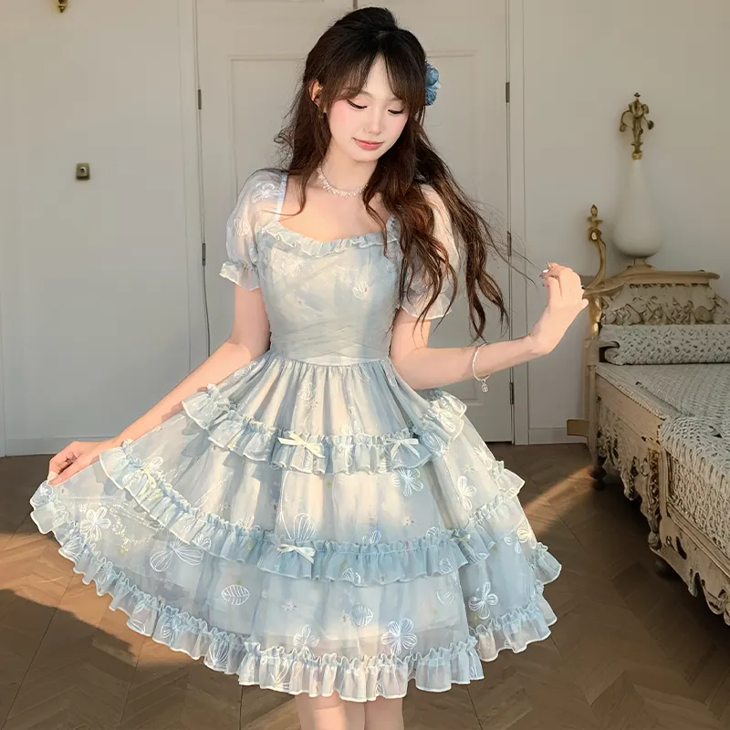KUNZHUDAXIANG Short Sleeved Dress Women's-9