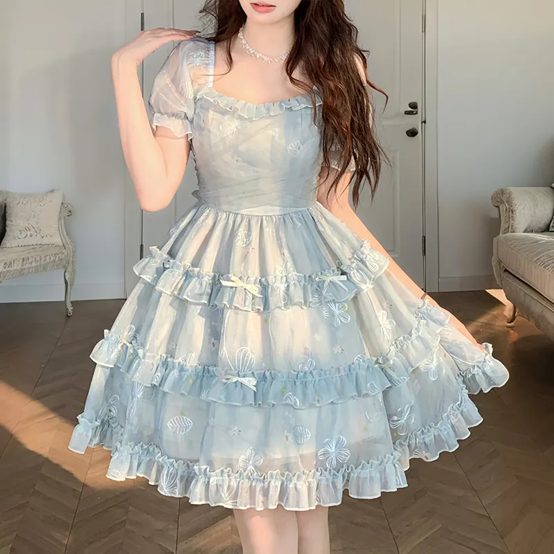 KUNZHUDAXIANG Short Sleeved Dress Women's-4