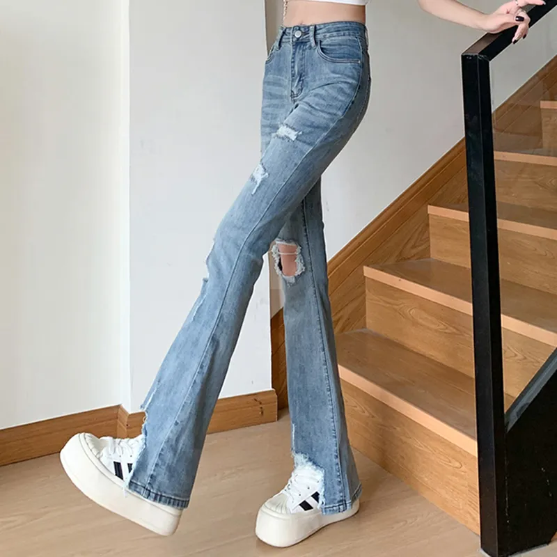 UTHA Jeans Women's Blue Ripped Jeans-4