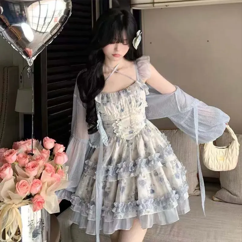 UTHA Short Sleeved Dress Women's Blue-6