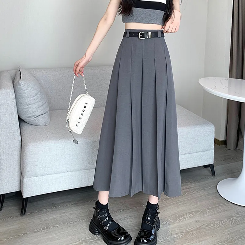 UTHA Casual Long Skirt Women's Gray-5