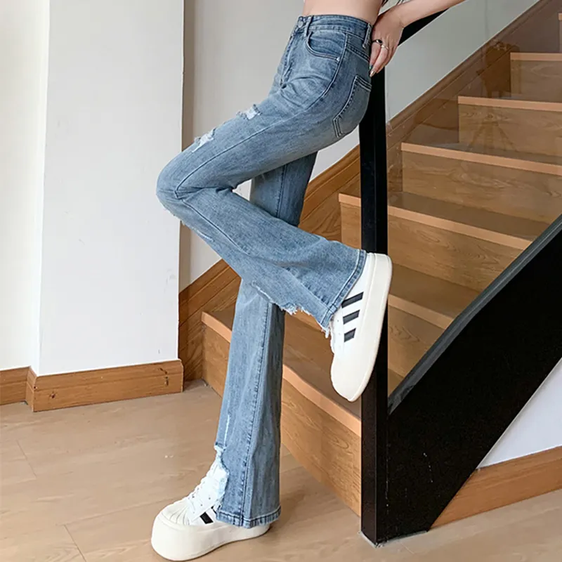 UTHA Jeans Women's Blue Ripped Jeans-5