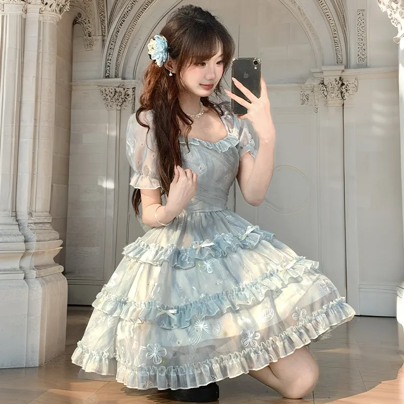 KUNZHUDAXIANG Short Sleeved Dress Women's-7