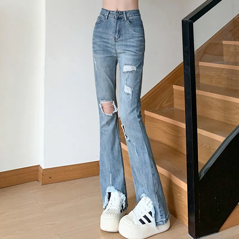 UTHA Jeans Women's Blue Ripped Jeans-2
