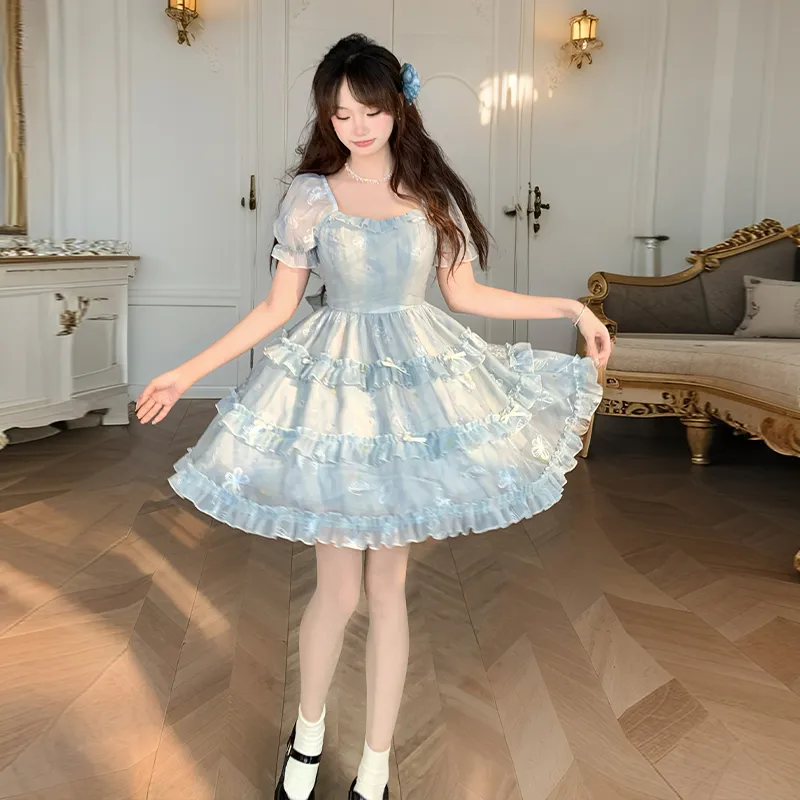 KUNZHUDAXIANG Short Sleeved Dress Women's-3