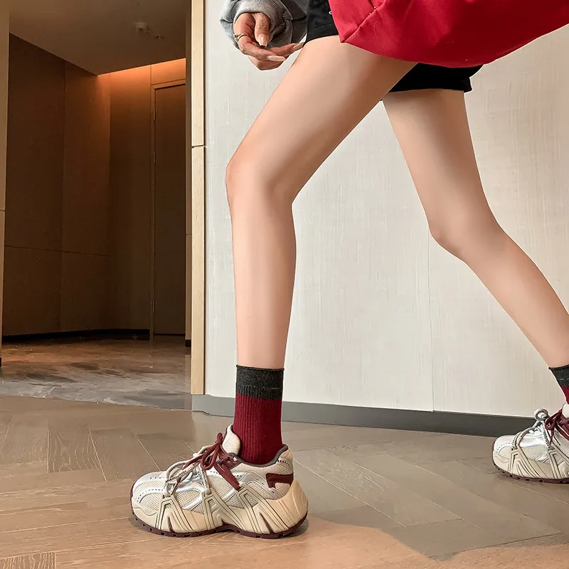 Gredio Slip Resistant, Breathable, Height Increasing Low Top Chunky Sneakers Women's-7