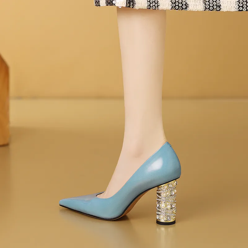 Gredio Chunky Heel High Heels 8.5cm Women's-7