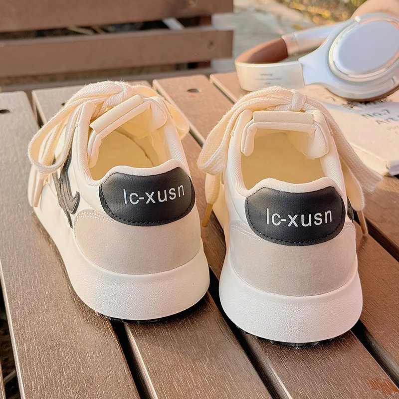 Miss Zhang Cushioning, Wear Resistant Low Top Skateboard Shoes Women's Beige Black-5