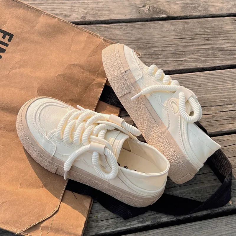 Miss Zhang Wear-Resistant Low-Top Skateboard Shoes Women's Beige-8