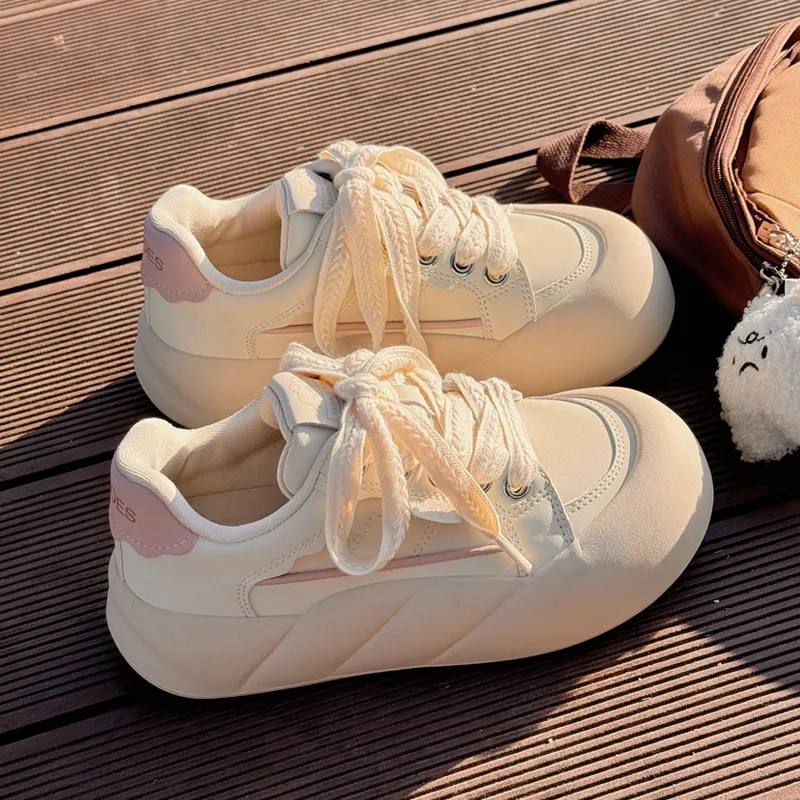 Miss Zhang Low-Top Skateboard Shoes Women's Beige Pink-9