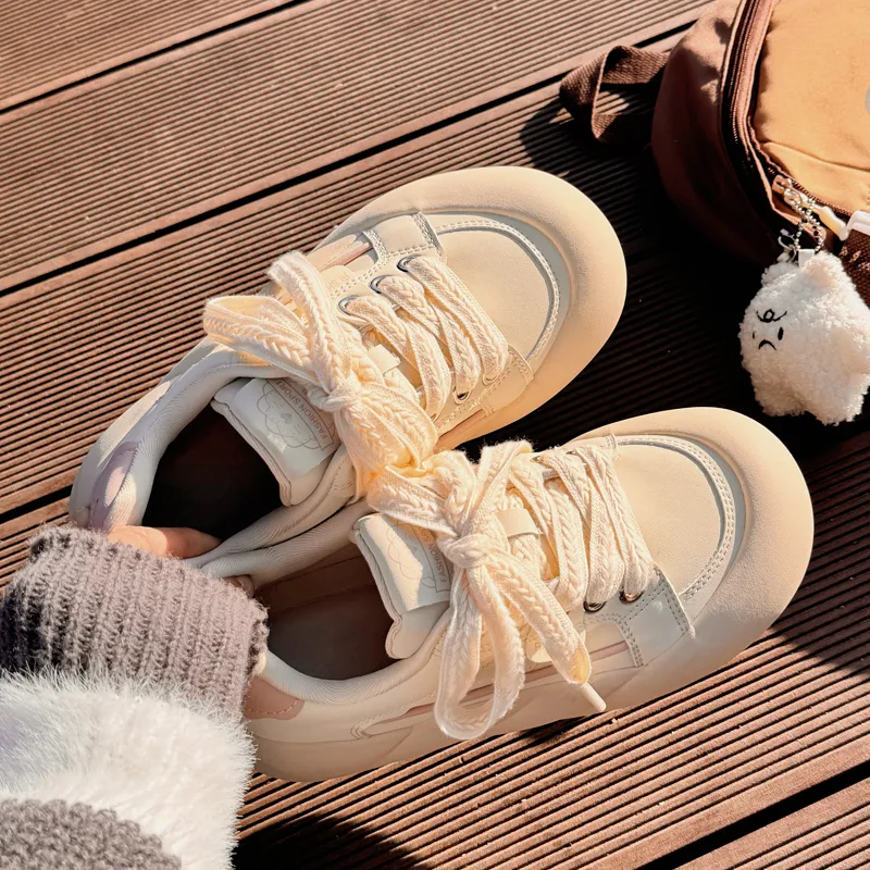 Miss Zhang Low-Top Skateboard Shoes Women's Beige Pink-7