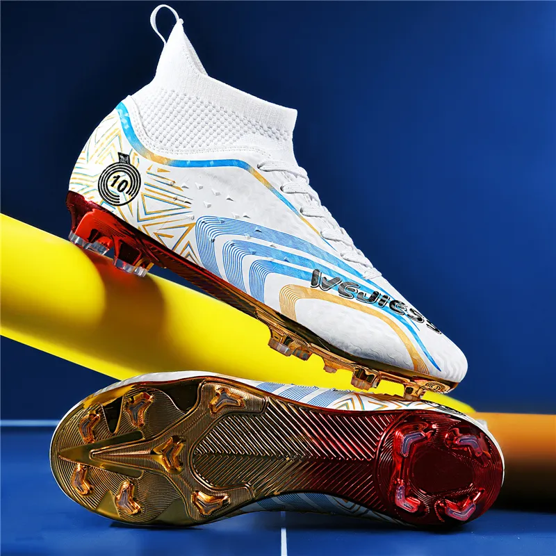 CAMKIDS Slip Resistant Anti Kick Lightweight Cushioning Support High Top Kids' Soccer Shoes Teenagers-4