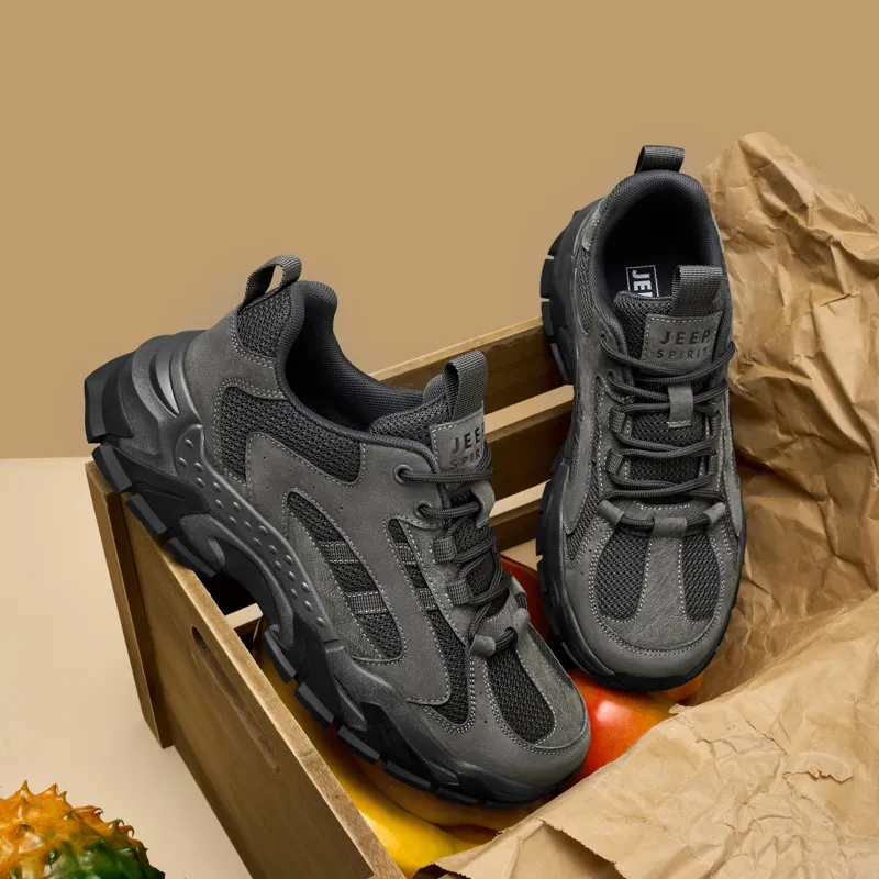 JEEP SPIRIT Chunky Sneakers Men Low Top Ancient City Gray-5